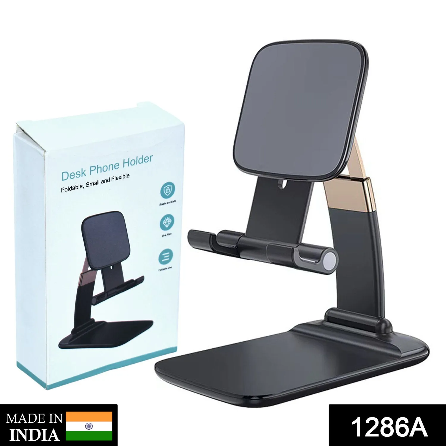 1286A Phone Holder for Table, Foldable Universal Mobile Stand for Desk