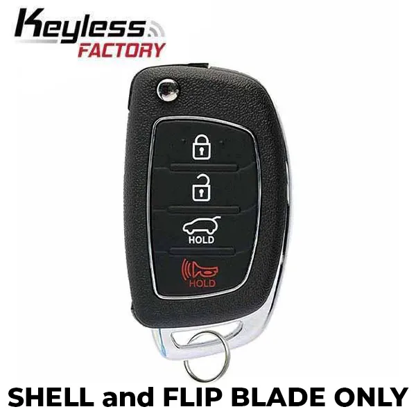 2015-2019 Hyundai Sonata 4-Button Flip Key SHELL for TQ8-RKE-4F16 / TQ8-RKE-4F25 (AFTERMARKET)