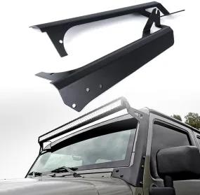 50" Straight Light Bar Windshield Mounting Brackets for 1997-2006 Jeep Wrangler TJ