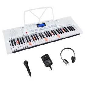 61-Key Electric Piano Keyboard for Beginner-White