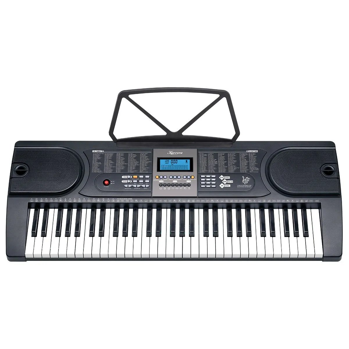 61-Key Electronic Keyboard Piano, 255 Rhythms, Stand, Black