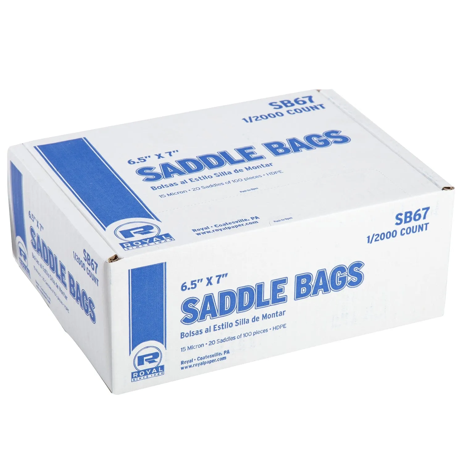 6.5" x 7" High Density Saddle Bags, Case of 2,000