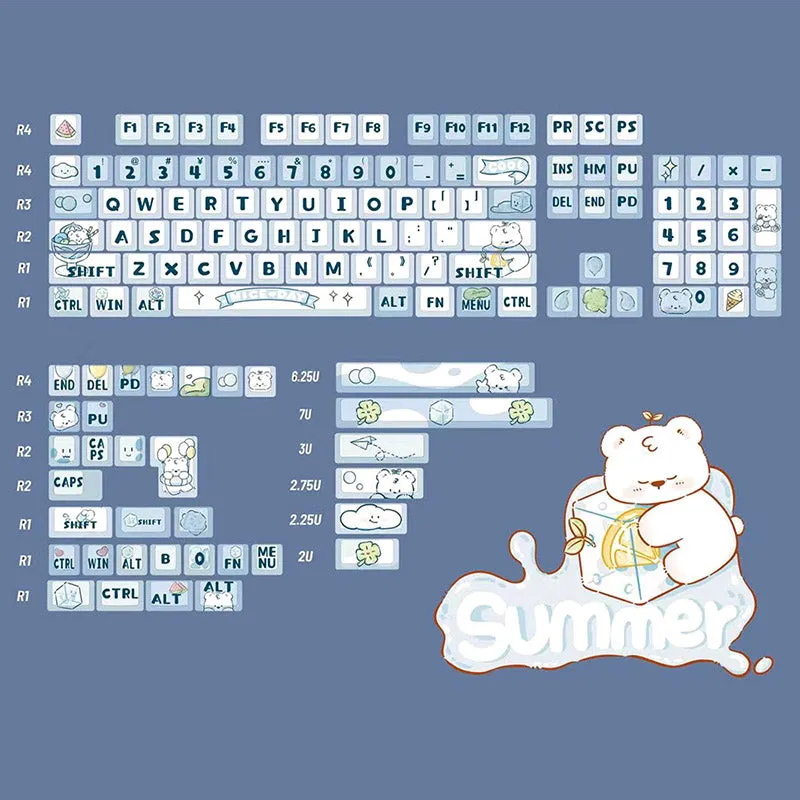 ACGAM Ice Bear Keycap Set Cherry Profile 137 Keys