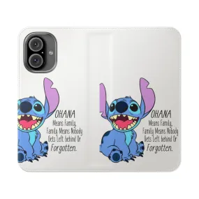 Adorable Lilo and Stitch-Inspired Flip Cover Phone Case