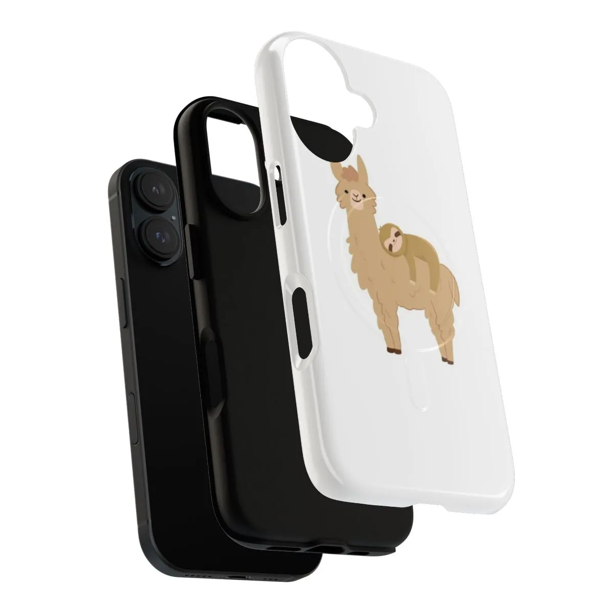 Adorable Sloth Relaxing on a Llama | Magnetic Tough Phone Case