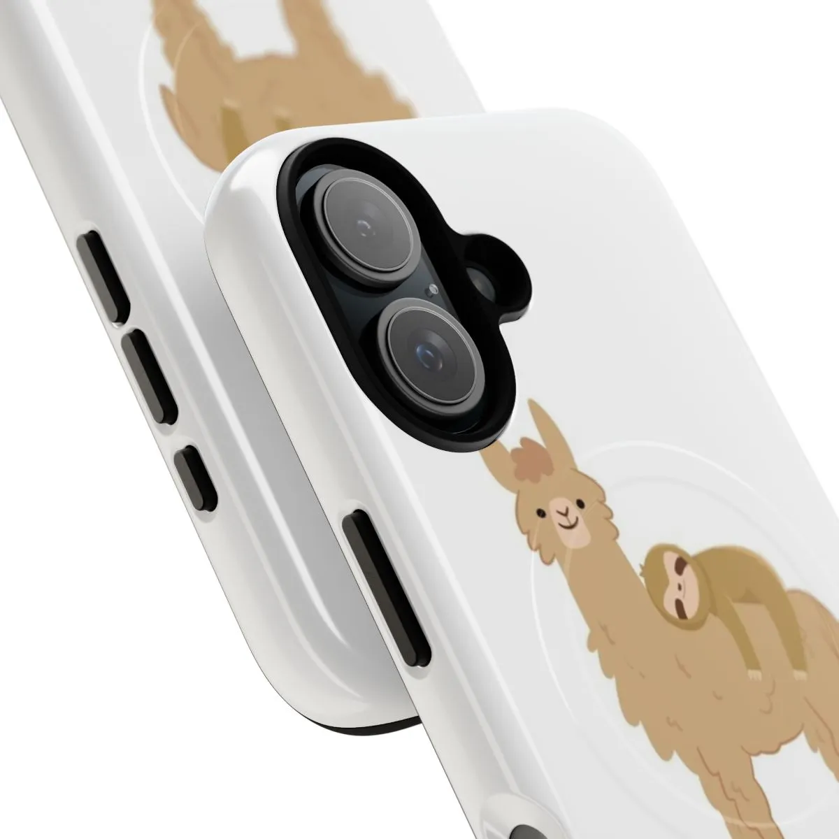 Adorable Sloth Relaxing on a Llama | Magnetic Tough Phone Case