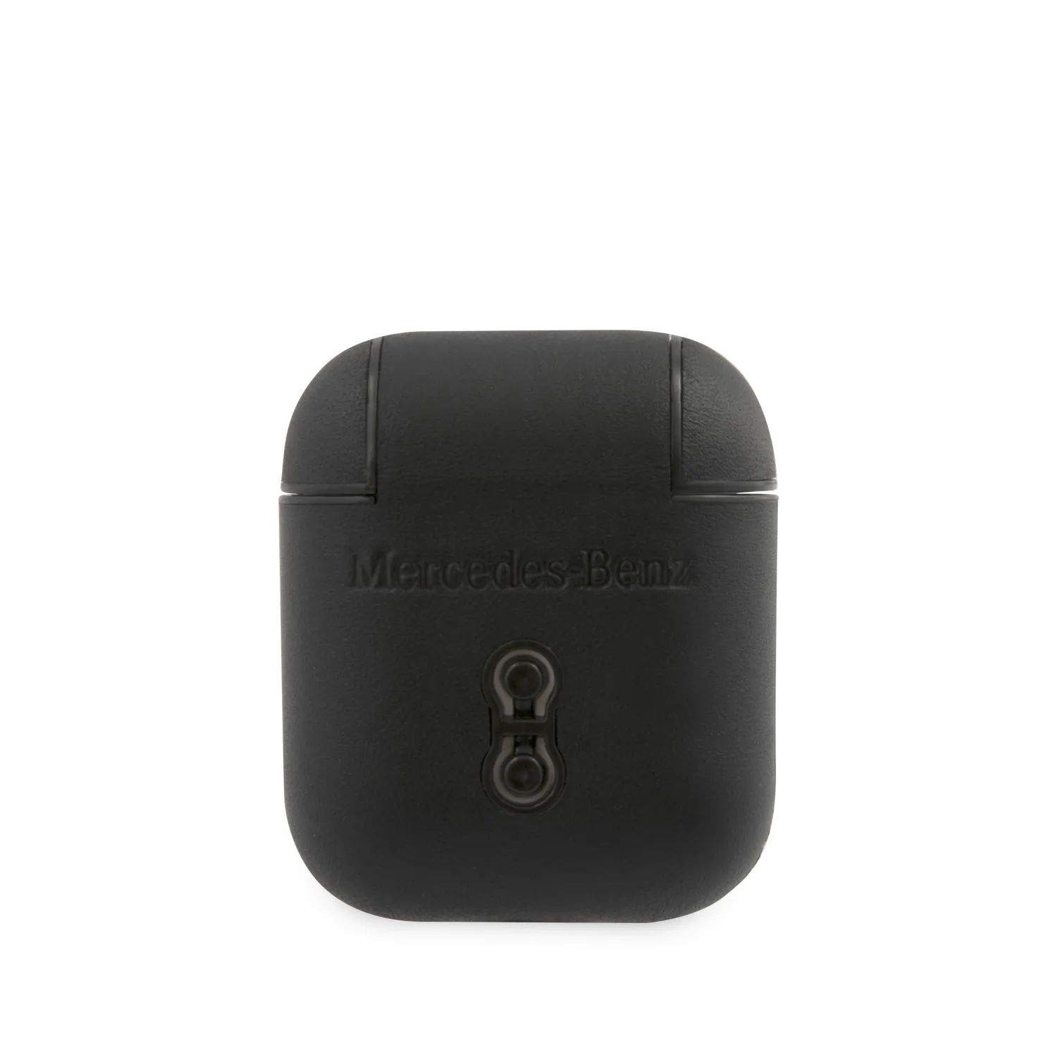 AirPods 1/2 - Leather Black Metal Logo - Mercedes-Benz