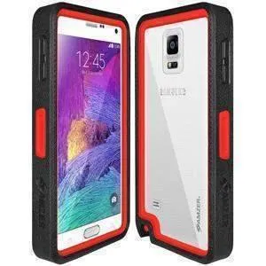 Amzer CRUSTA Rugged Case Black on Red Shell Tempered Glass with Holster