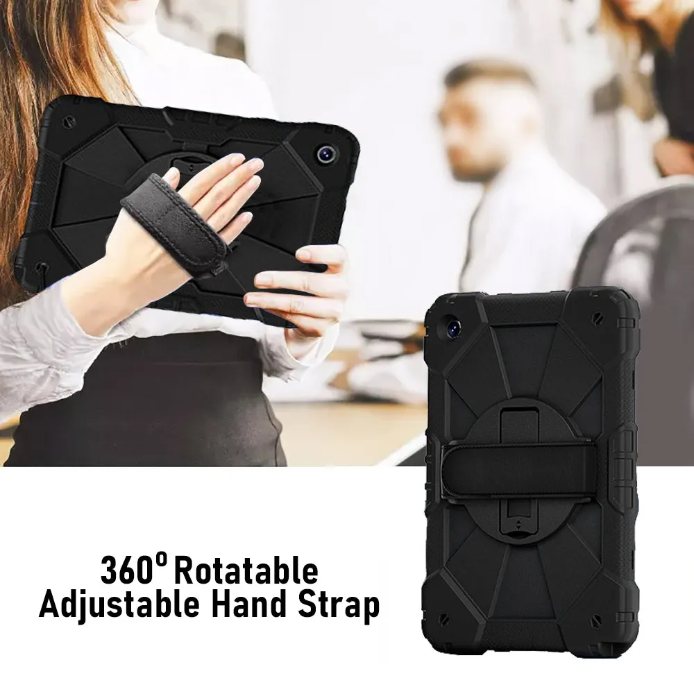 AMZER TUFFEN Multilayer Case with 360 Degree Rotating Kickstand with Shoulder Strap, Hand Grip  for Samsung Galaxy Tab A9  11 inch