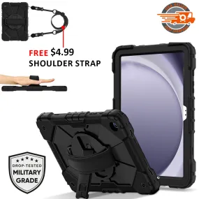 AMZER TUFFEN Multilayer Case with 360 Degree Rotating Kickstand with Shoulder Strap, Hand Grip  for Samsung Galaxy Tab A9  11 inch