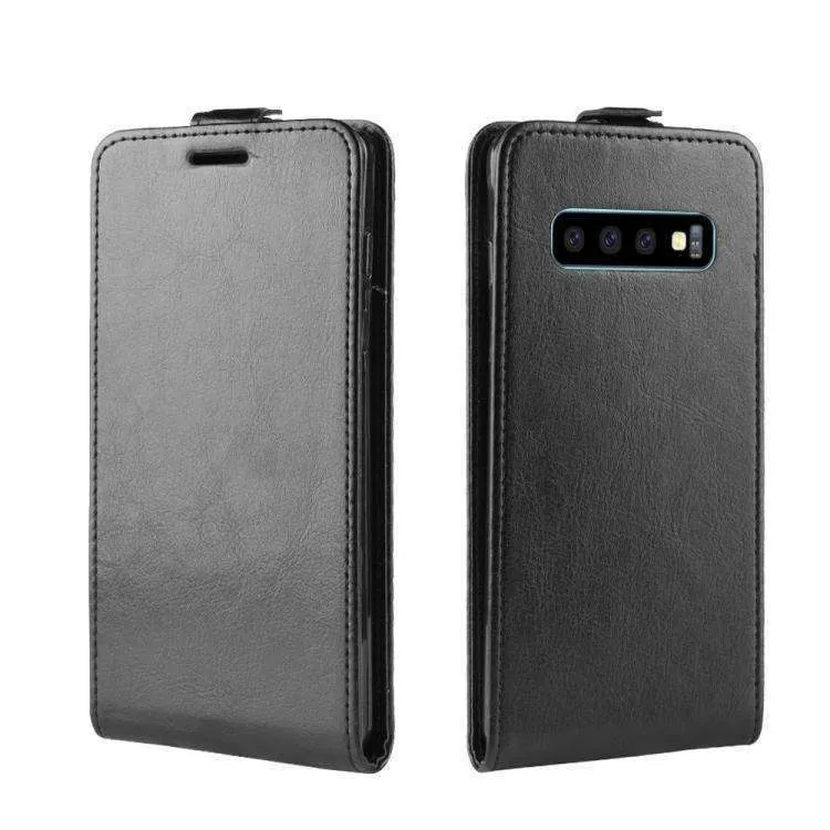 AMZER Vertical Flip Leather Wallet Case for Samsung Galaxy S10  - Black