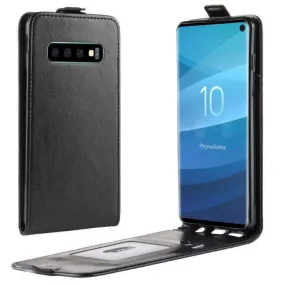 AMZER Vertical Flip Leather Wallet Case for Samsung Galaxy S10  - Black