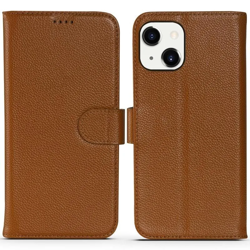 Apple iPhone XS Max, Genuine Leather Flip Folio Book Wallet Case