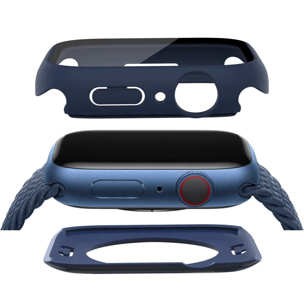 Apple Watch (41mm) elegant cover with built-in tempered glass - Dark Blue