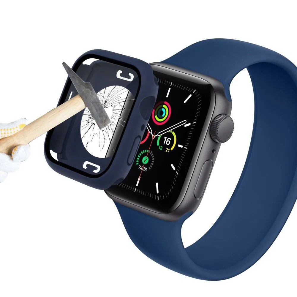 Apple Watch (41mm) elegant cover with built-in tempered glass - Dark Blue