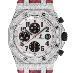 Audemars Piguet Royal Oak Offshore 42mm Diamond Set with Red Python Strap 26170ST.OO.1000ST.01