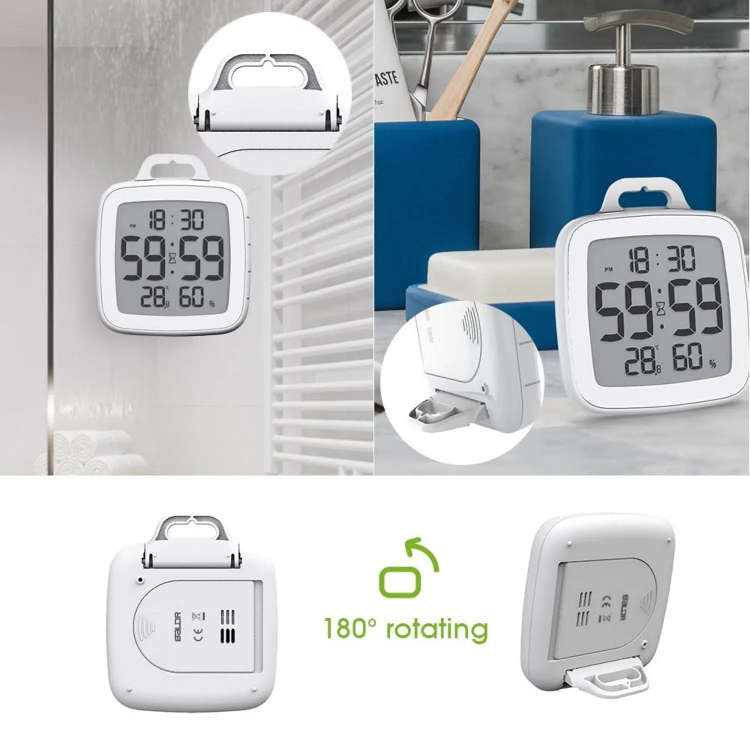 BALDR Digital Shower Clock with Timer