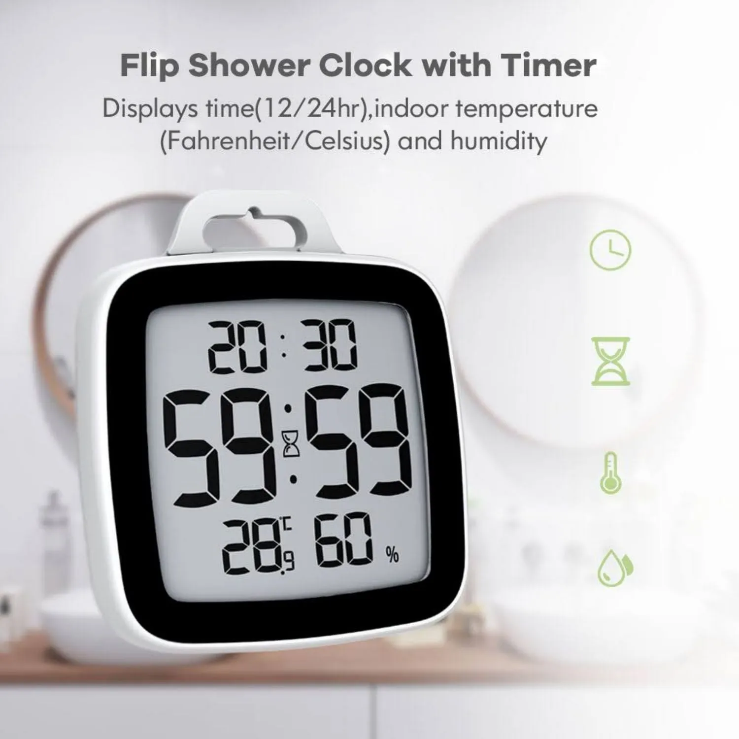 BALDR Digital Shower Clock with Timer