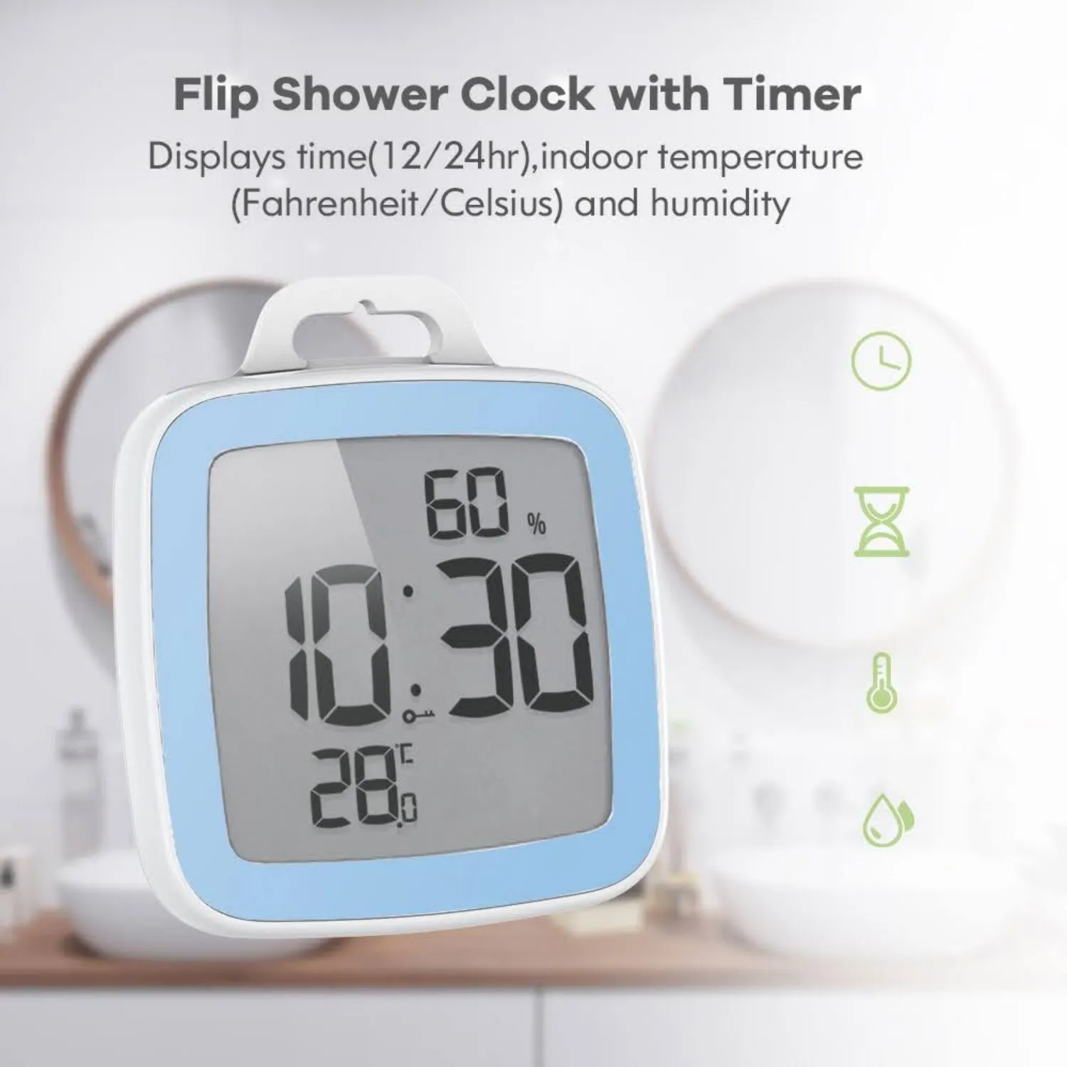 BALDR Digital Shower Clock with Timer