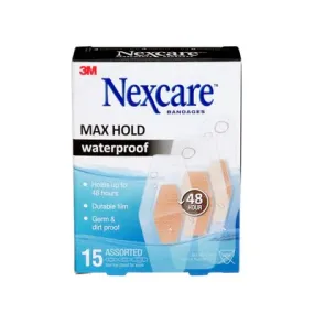 Bandages - 3M Nexcare Max Hold Waterproof Bandages, (Case of 24), MHW-15-CA / MHW-40-CA