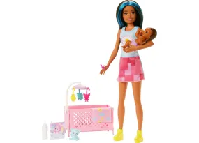 Barbie Skipper Babysitters Inc. Playset - Brunette with Sleepy Baby Doll