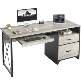 Bestier 55 Inch Industrial Office Computer Desk with Storage