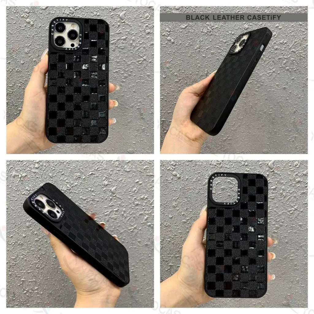 Black Leather Hard Case For Vivo