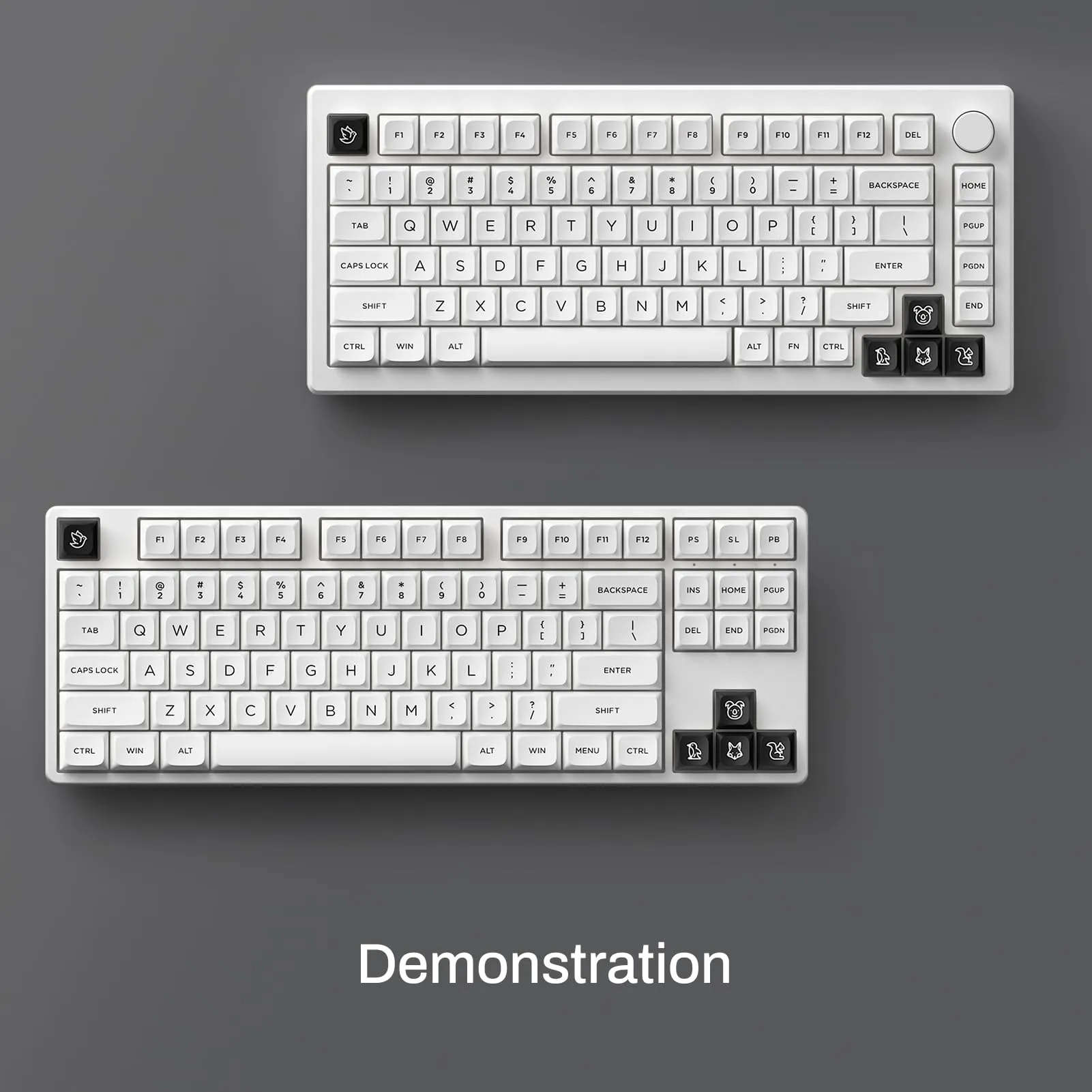 Black on White MDA Keycap Set (227-key)