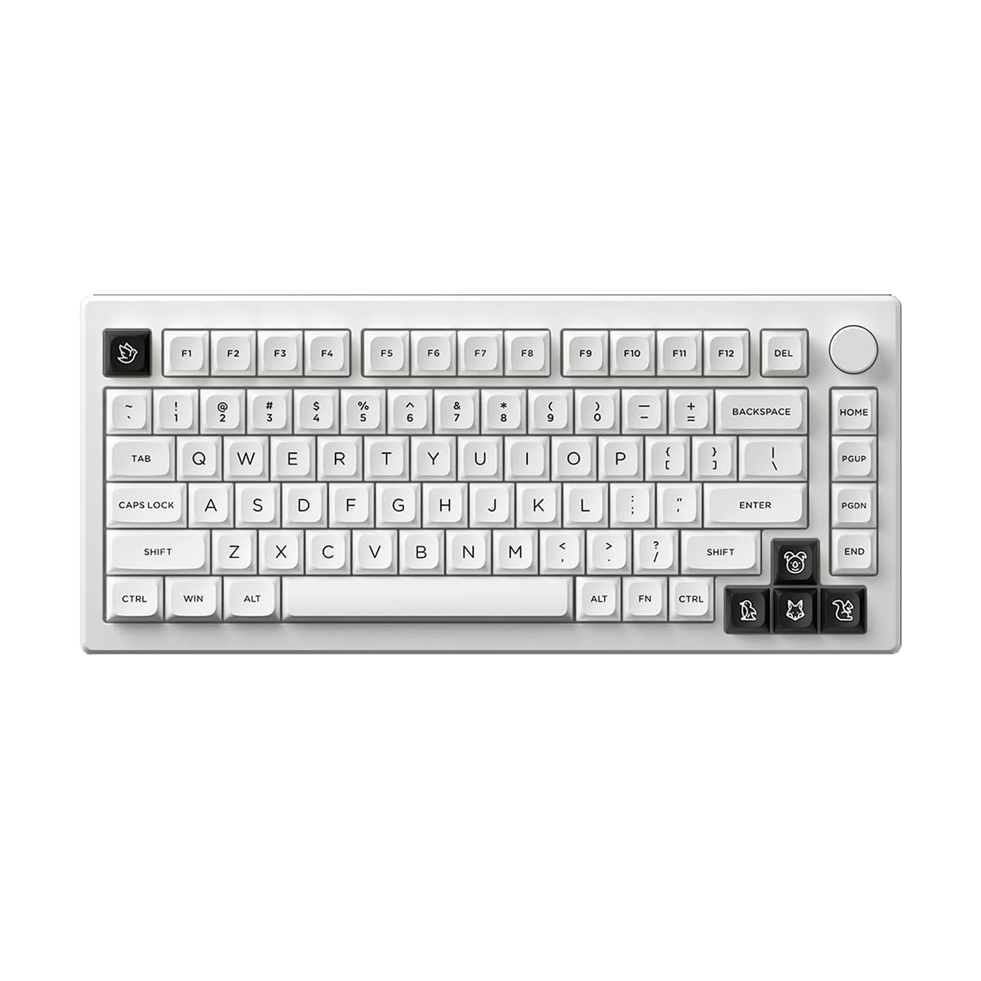 Black on White MDA Keycap Set (227-key)