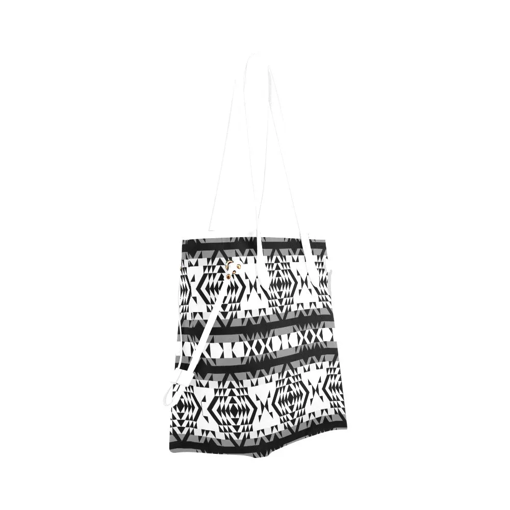 Black Rose Blizzard Clover Canvas Tote Bag