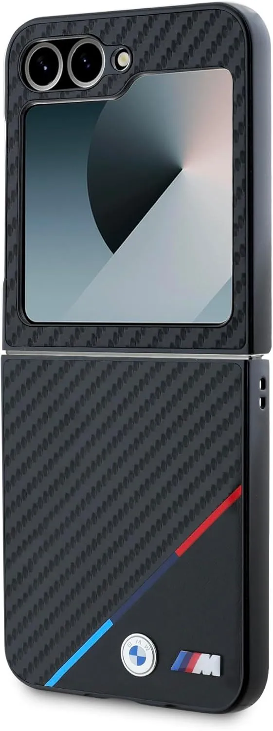 BMW Carbon Tricolour Case with MagSafe for Samsung Galaxy Z Flip 6 Black - BMHCZF623PUDTK