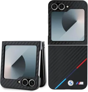 BMW Carbon Tricolour Case with MagSafe for Samsung Galaxy Z Flip 6 Black - BMHCZF623PUDTK