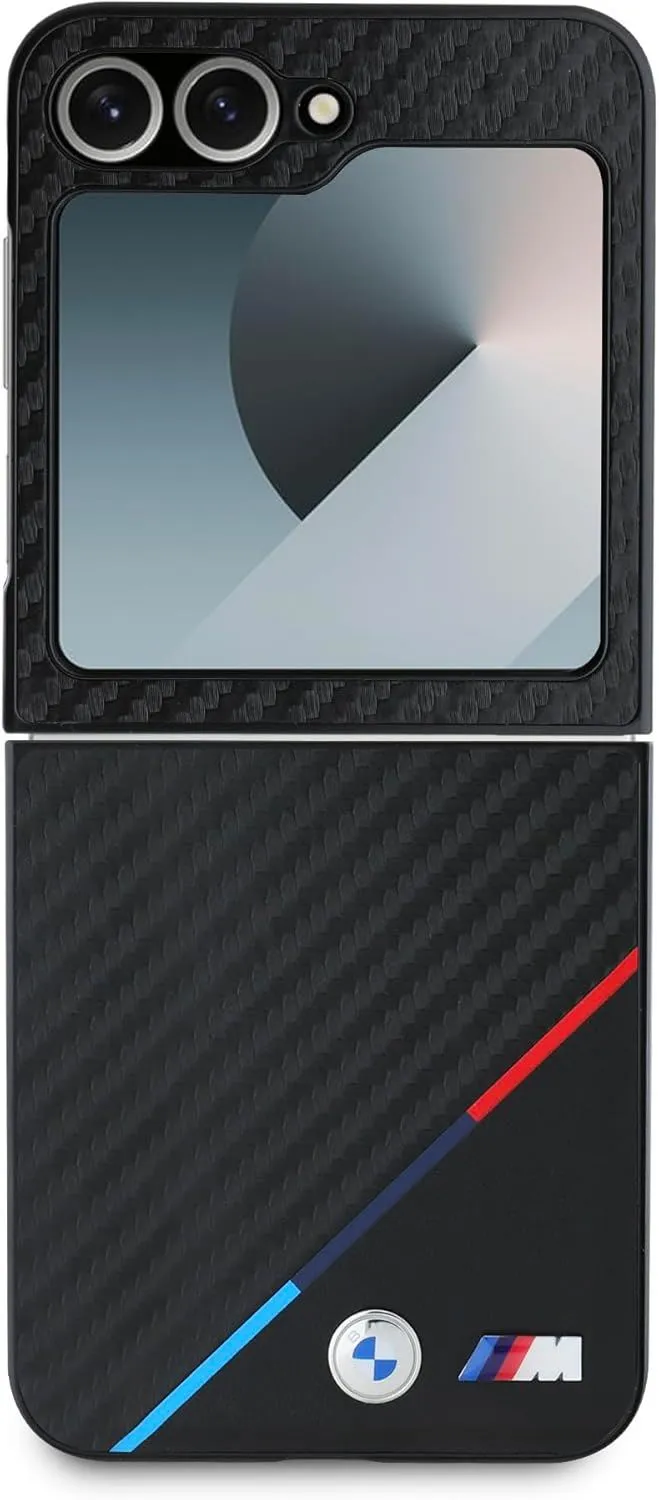 BMW Carbon Tricolour Case with MagSafe for Samsung Galaxy Z Flip 6 Black - BMHCZF623PUDTK