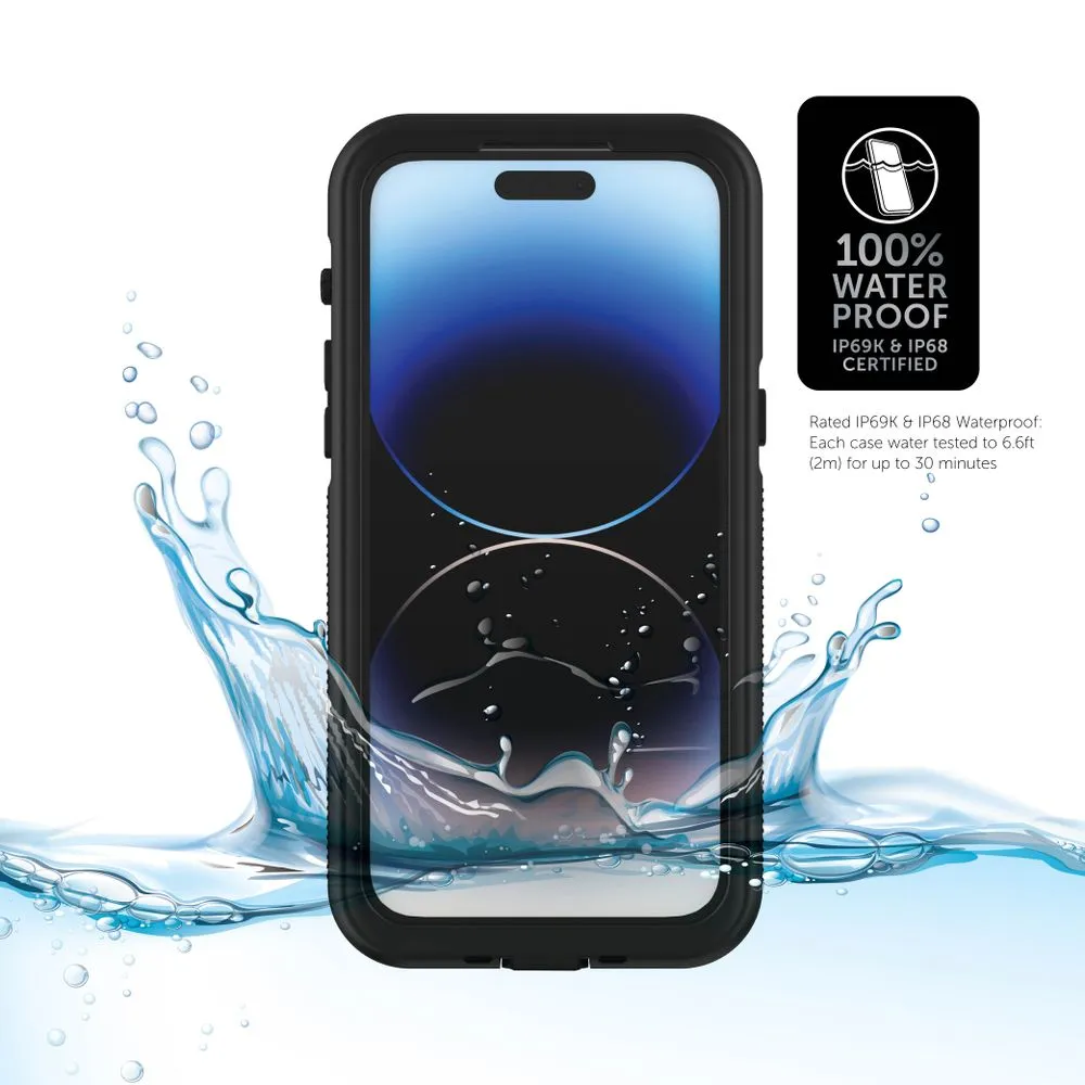 Body Glove 1078802 iPhone 14 Pro Tidal Waterproof Phone Case, Black/Clear