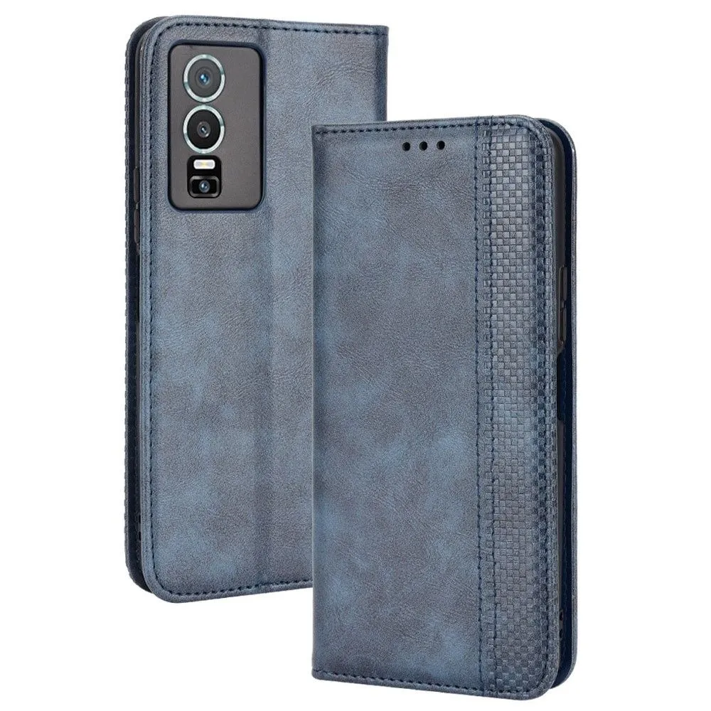 Bofink Vintage Vivo Y76s leather case - Blue