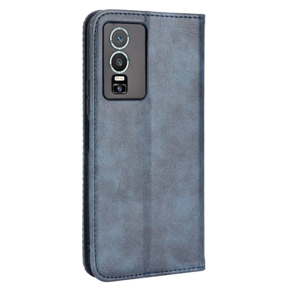 Bofink Vintage Vivo Y76s leather case - Blue