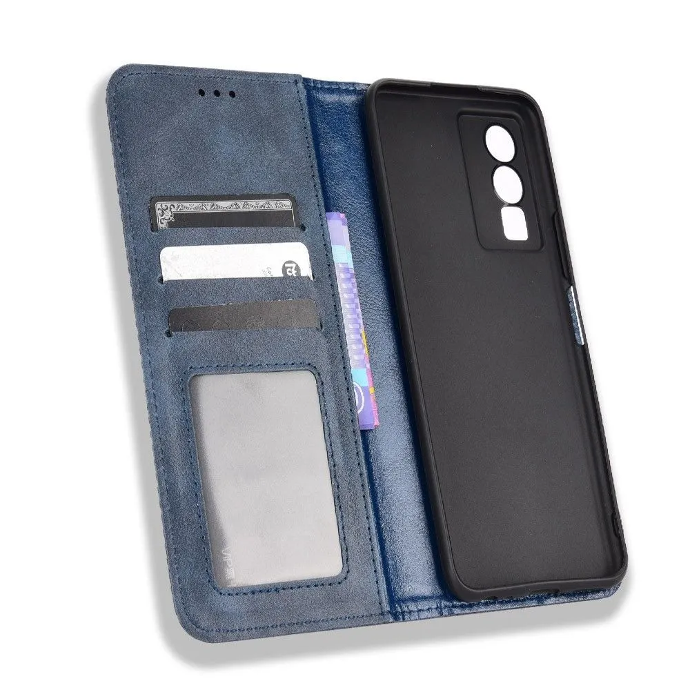 Bofink Vintage Vivo Y76s leather case - Blue