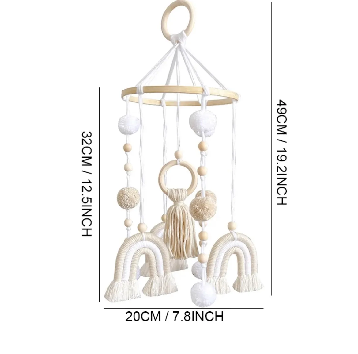 Boho Rainbow Baby Mobile - Nordic Neutral