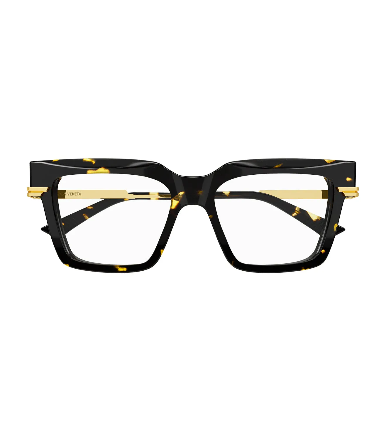 Bottega Veneta Unisex Havana Square Optical Frame