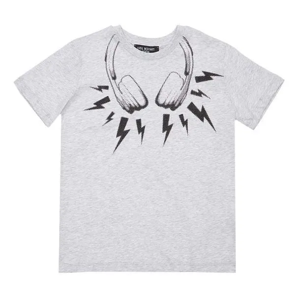 Boys Light Grey Headphones T-Shirt