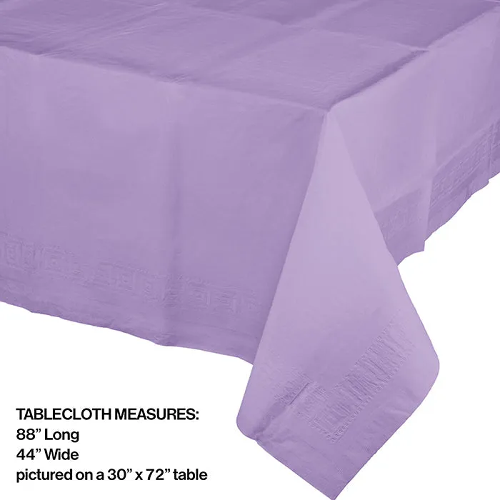 Bulk Luscious Lavender Paper Table Covers 54" x 108" (6 per Case)