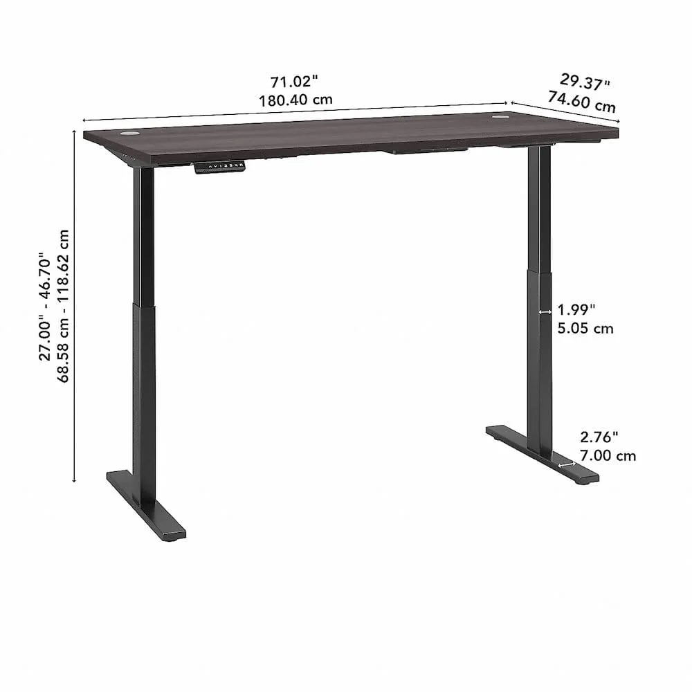 Bush Business Furniture 72W x 30D Height Adjustable Standing Desk M6S7230SGBK