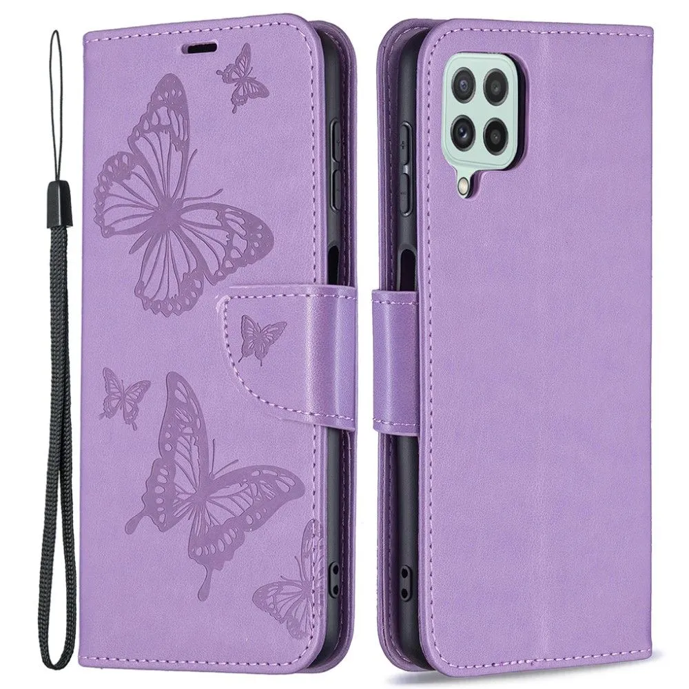 Butterfly Samsung Galaxy A22 4G flip case - Purple