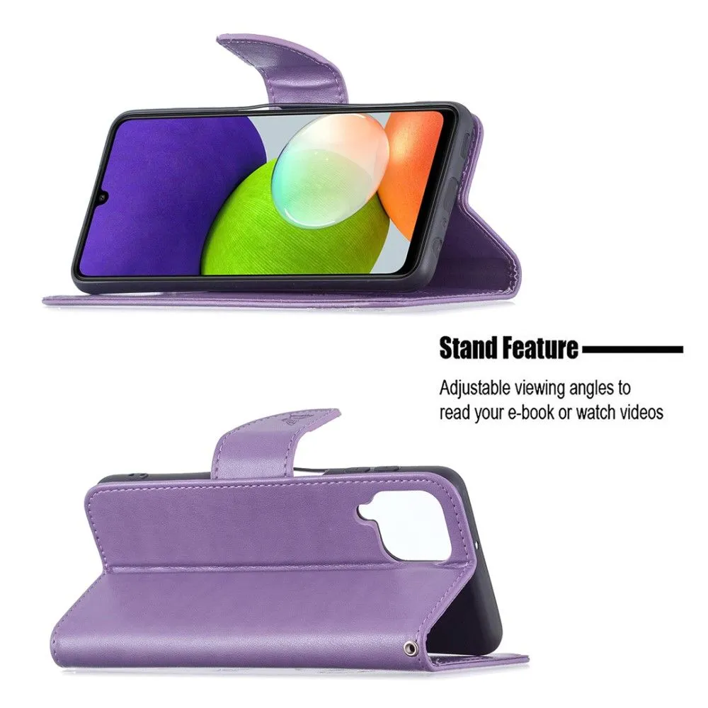 Butterfly Samsung Galaxy A22 4G flip case - Purple