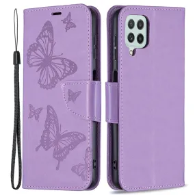 Butterfly Samsung Galaxy A22 4G flip case - Purple