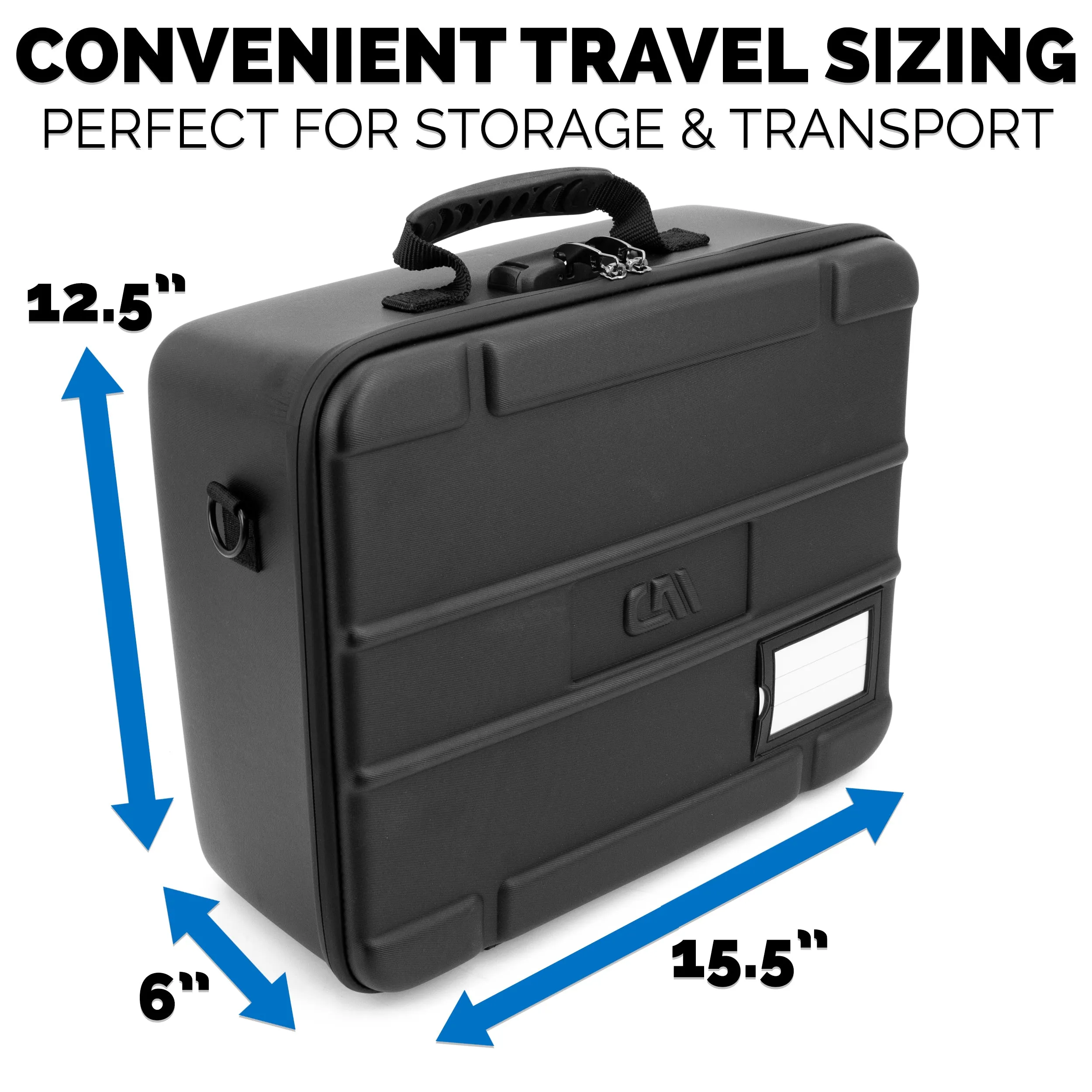 CASEMATIX Mixer Case Compatible With Behringer Flow 8 or Xenyx 802s in Two Customizable Trays - Fits DJ Mixers and More up to 13.5" x 10.5" x 2.2"