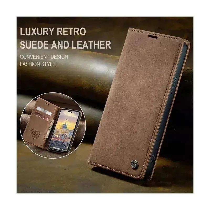 Caseme Magnetic Flip PU Leather Wallet Case for iPhone 11 Pro - Brown