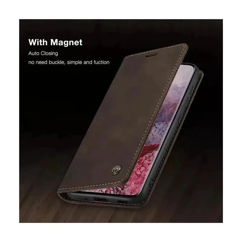 Caseme Magnetic Flip PU Leather Wallet Case for iPhone 11 Pro - Brown