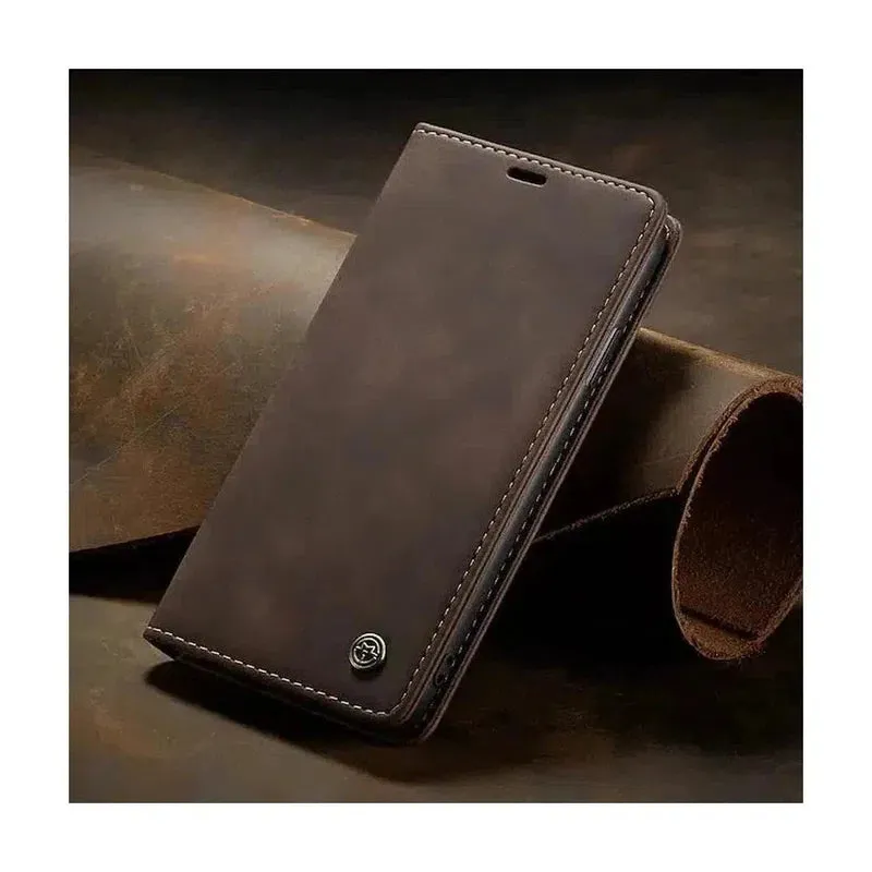 Caseme Magnetic Flip PU Leather Wallet Case for iPhone 11 Pro - Brown