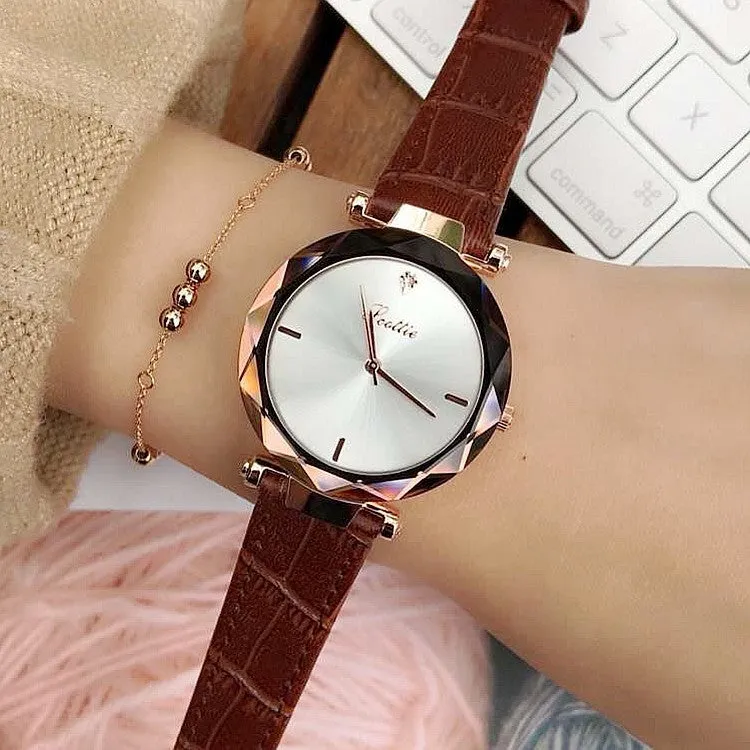 Casual Leather Strap Women's Watch